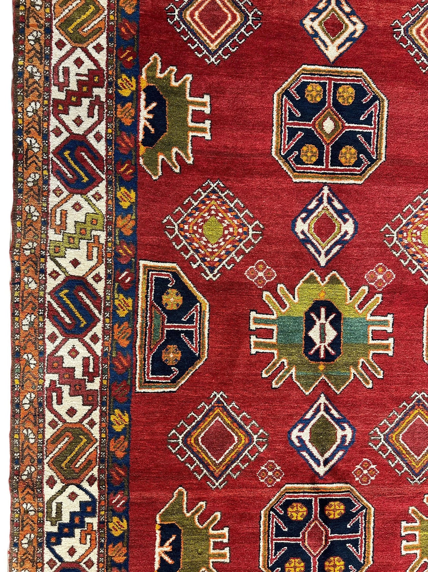 Hand-Knotted Persian Meshgin Wool Rug – 5’ x 11’ – Vintage Tribal Masterpiece - Tampa Home & Garden Store