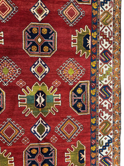 Hand-Knotted Persian Meshgin Wool Rug – 5’ x 11’ – Vintage Tribal Masterpiece - Tampa Home & Garden Store