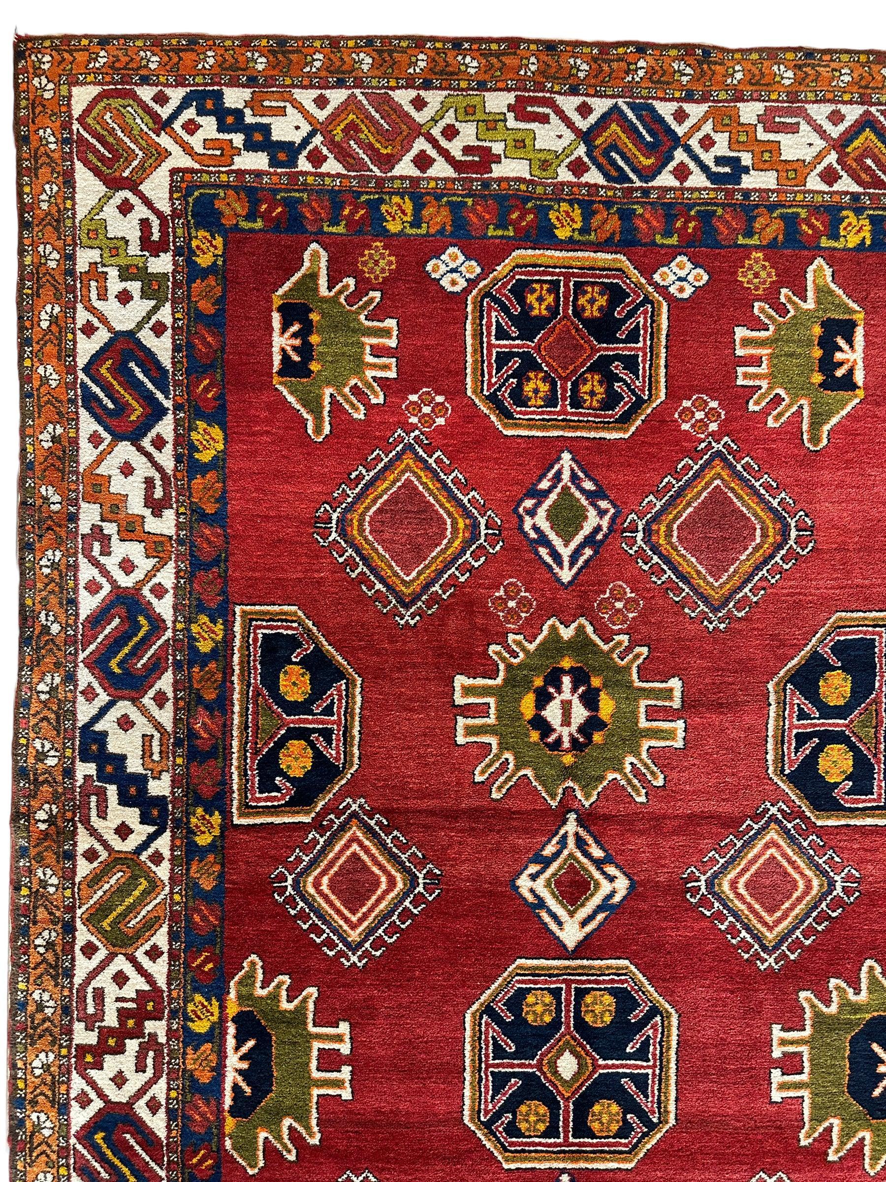 Hand-Knotted Persian Meshgin Wool Rug – 5’ x 11’ – Vintage Tribal Masterpiece - Tampa Home & Garden Store