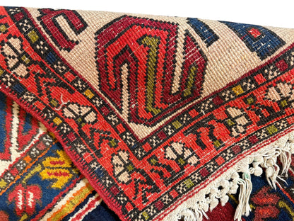 Hand-Knotted Persian Meshgin Wool Rug – 5’ x 11’ – Vintage Tribal Masterpiece - Tampa Home & Garden Store