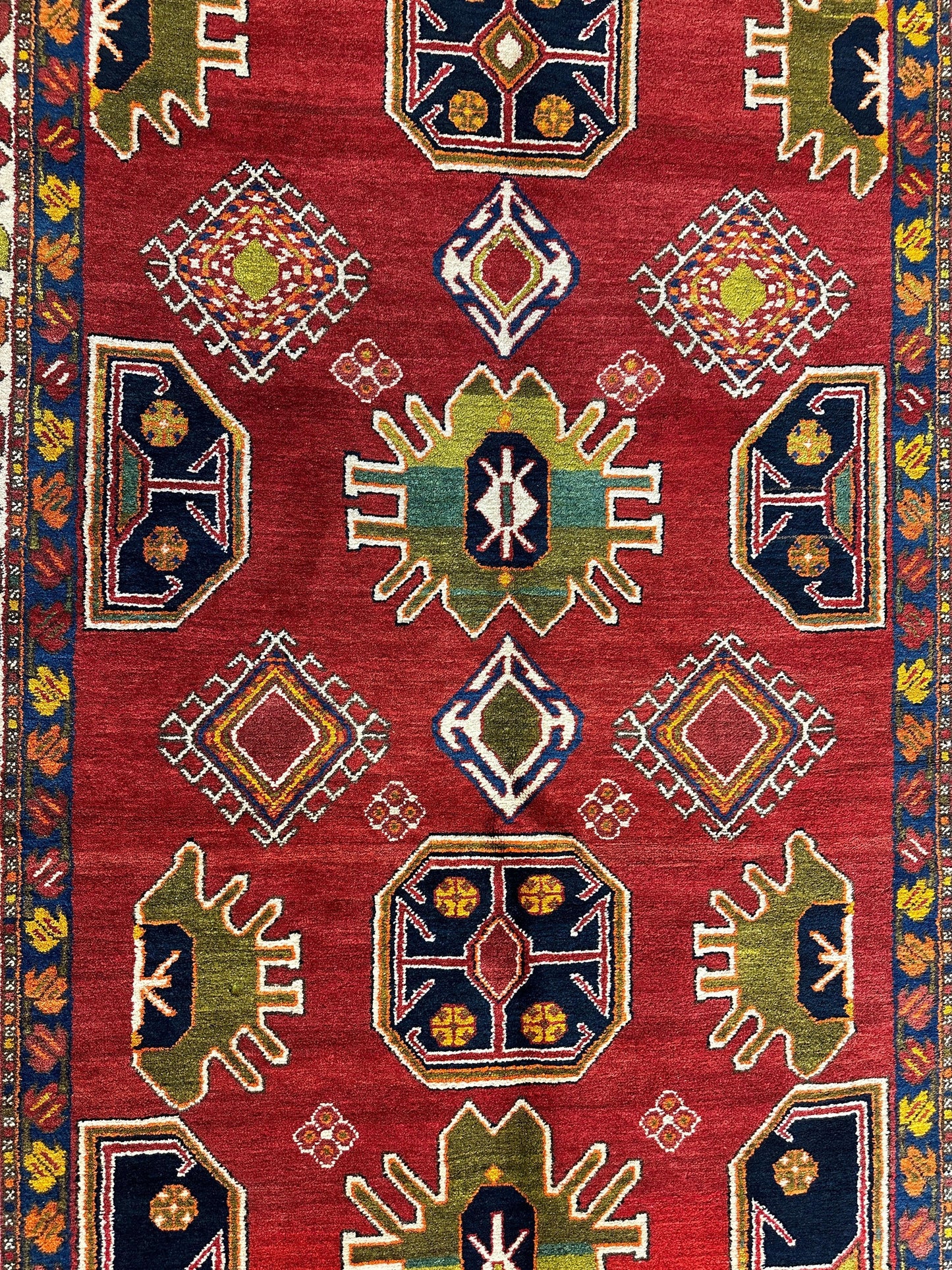 Hand-Knotted Persian Meshgin Wool Rug – 5’ x 11’ – Vintage Tribal Masterpiece - Tampa Home & Garden Store