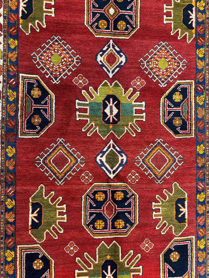 Hand-Knotted Persian Meshgin Wool Rug – 5’ x 11’ – Vintage Tribal Masterpiece - Tampa Home & Garden Store