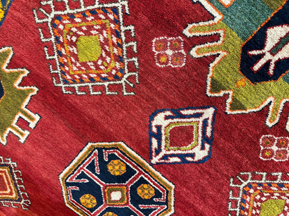 Hand-Knotted Persian Meshgin Wool Rug – 5’ x 11’ – Vintage Tribal Masterpiece - Tampa Home & Garden Store