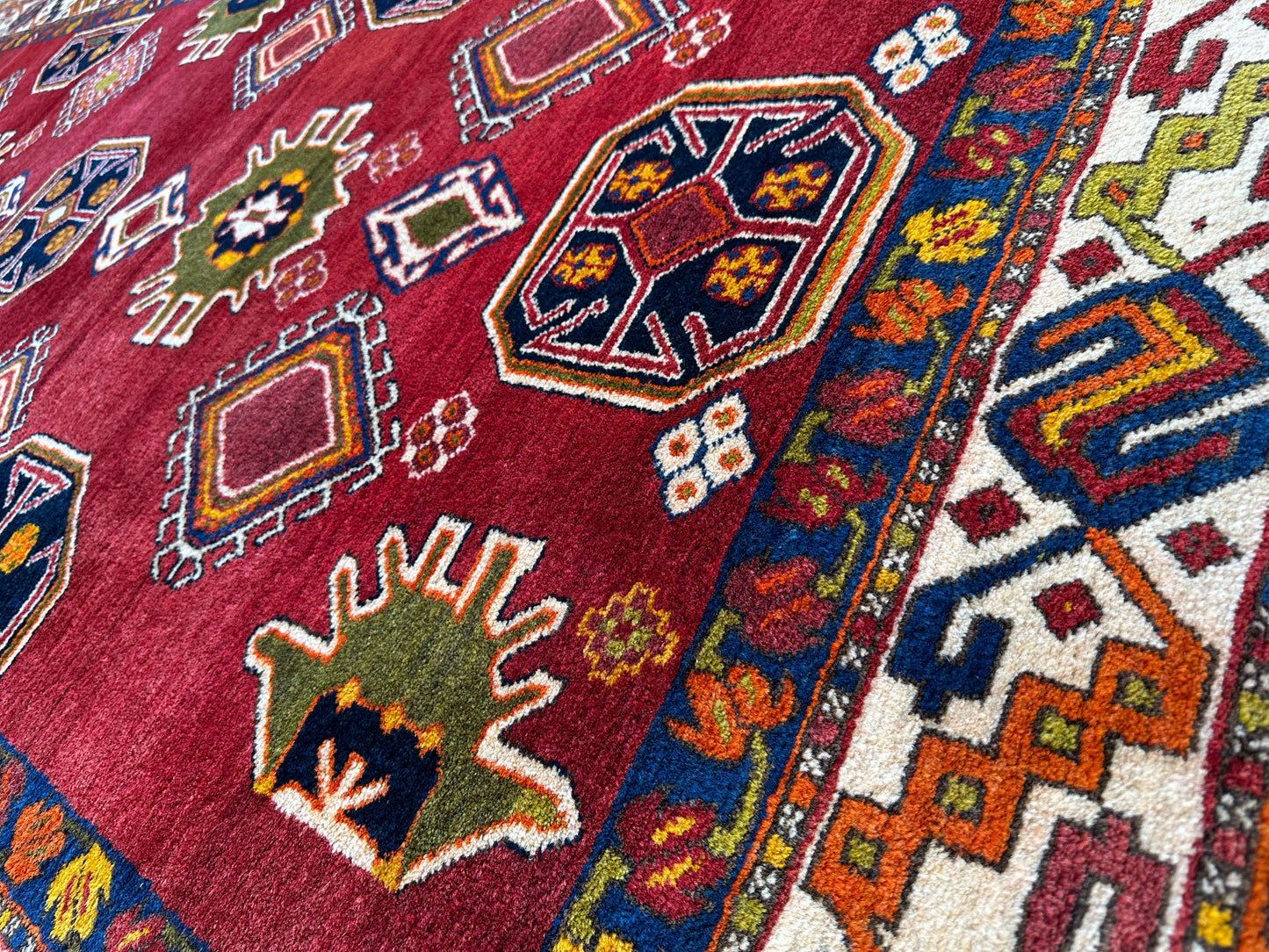 Hand-Knotted Persian Meshgin Wool Rug – 5’ x 11’ – Vintage Tribal Masterpiece - Tampa Home & Garden Store