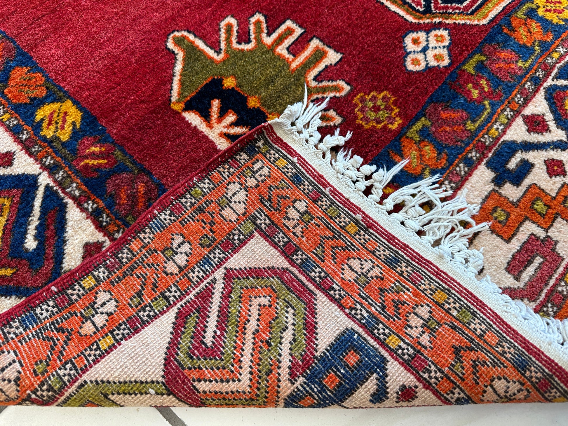 Hand-Knotted Persian Meshgin Wool Rug – 5’ x 11’ – Vintage Tribal Masterpiece - Tampa Home & Garden Store
