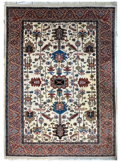 Hand-Knotted Vintage Afghani Serapi Wool Rug – 10'10" x 15'10" – Elegant Traditional Area Rug - Tampa Home & Garden Store
