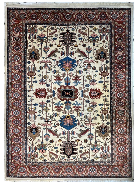 Hand-Knotted Vintage Afghani Serapi Wool Rug – 10'10" x 15'10" – Elegant Traditional Area Rug - Tampa Home & Garden Store
