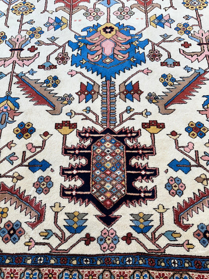 Hand-Knotted Vintage Afghani Serapi Wool Rug – 10'10" x 15'10" – Elegant Traditional Area Rug - Tampa Home & Garden Store