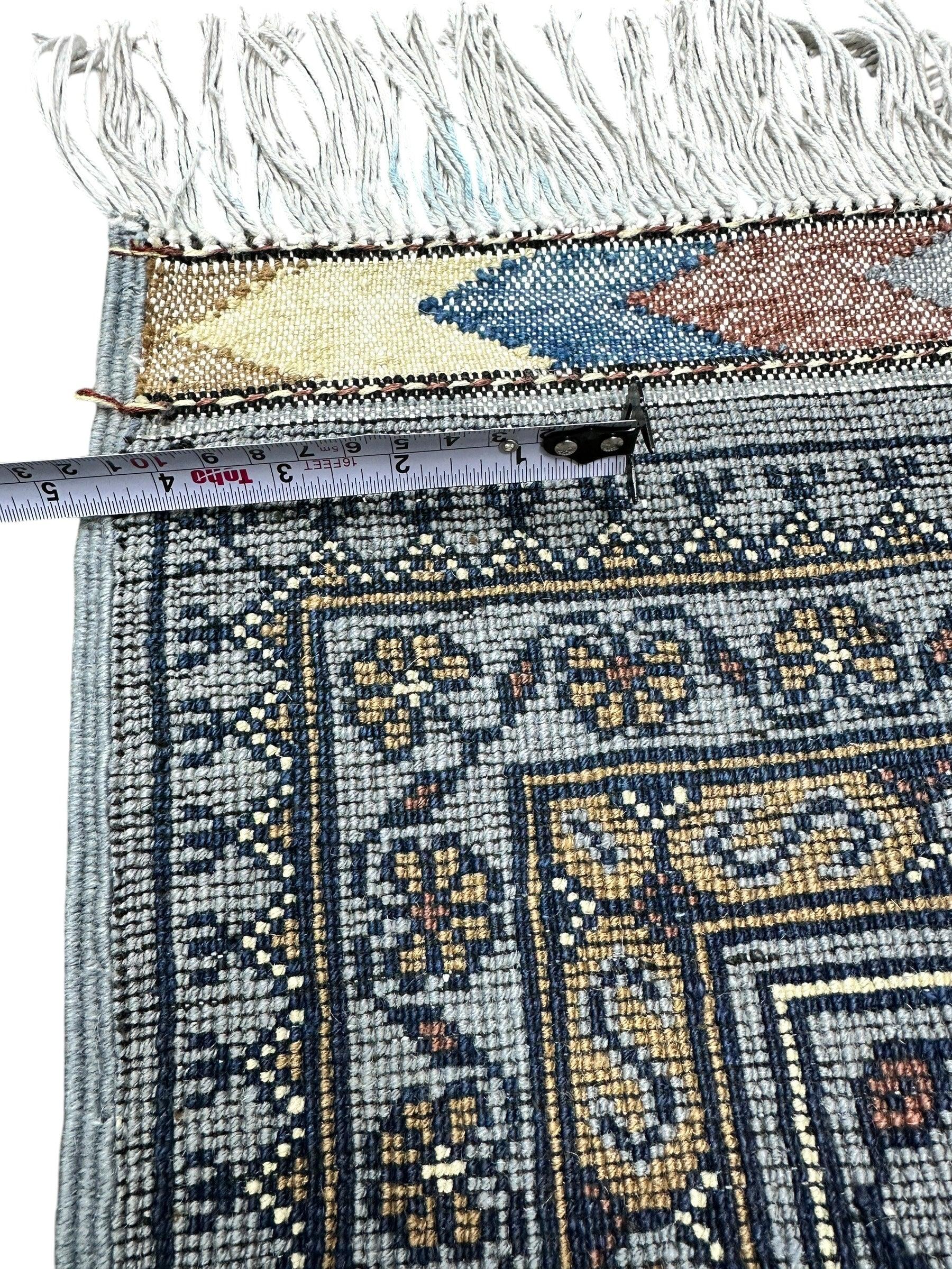 Hand-Knotted Zerkhaki Afghan Wool Area Rug – 6'11" x 10'3" | Elegant Grey-Toned Design - Tampa Home & Garden Store