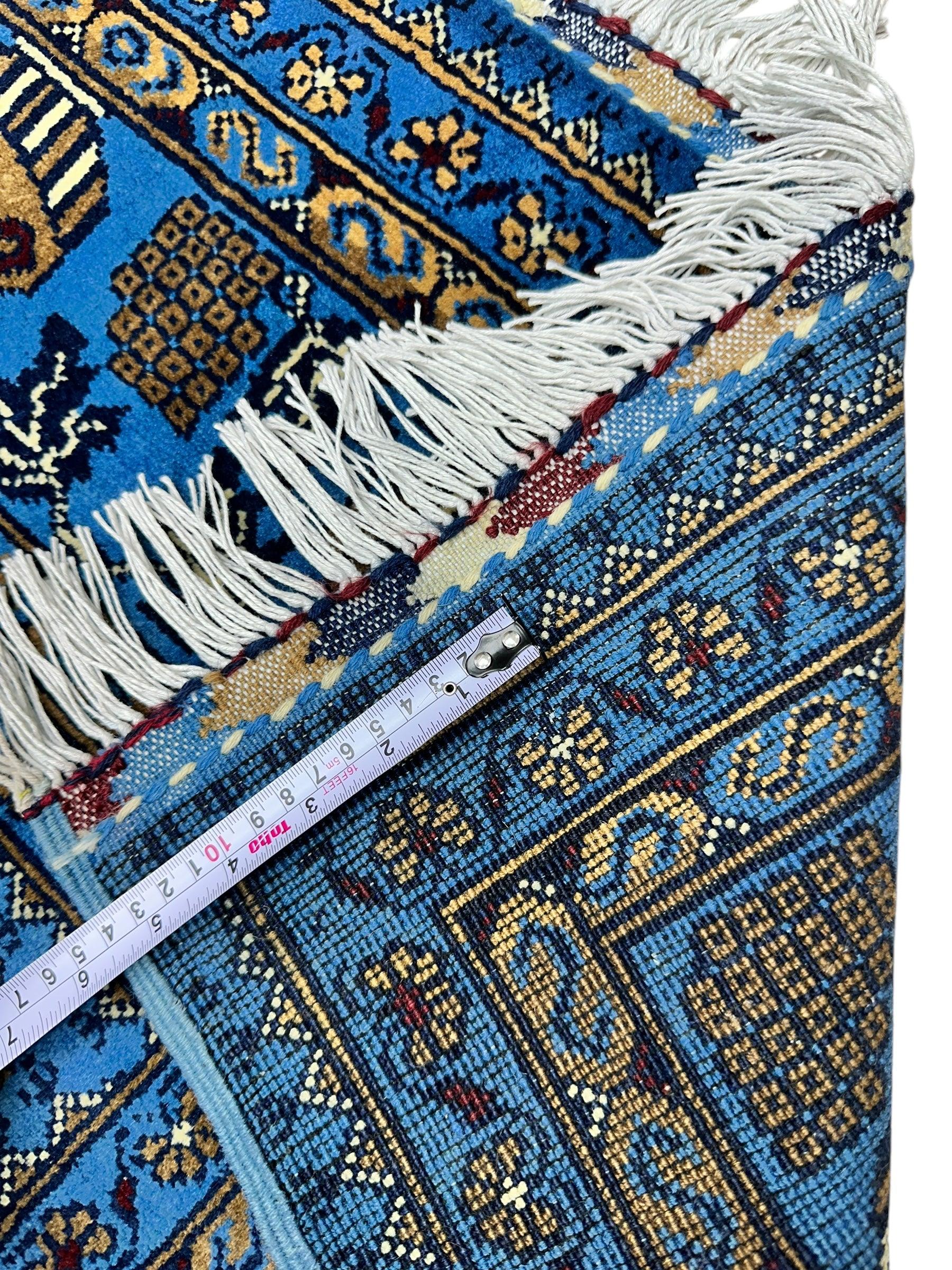 Hand-Knotted Zerkhaki Afghan Wool Area Rug – 6'6" x 10' | Elegant Blue Tones, Handmade Quality - Tampa Home & Garden Store