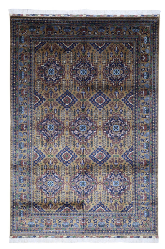 Hand-Knotted Zerkhaki Afghan Wool Area Rug – 6'7" x 9'7" | Rich Brown Tones, Durable Craftsmanship - Tampa Home & Garden Store