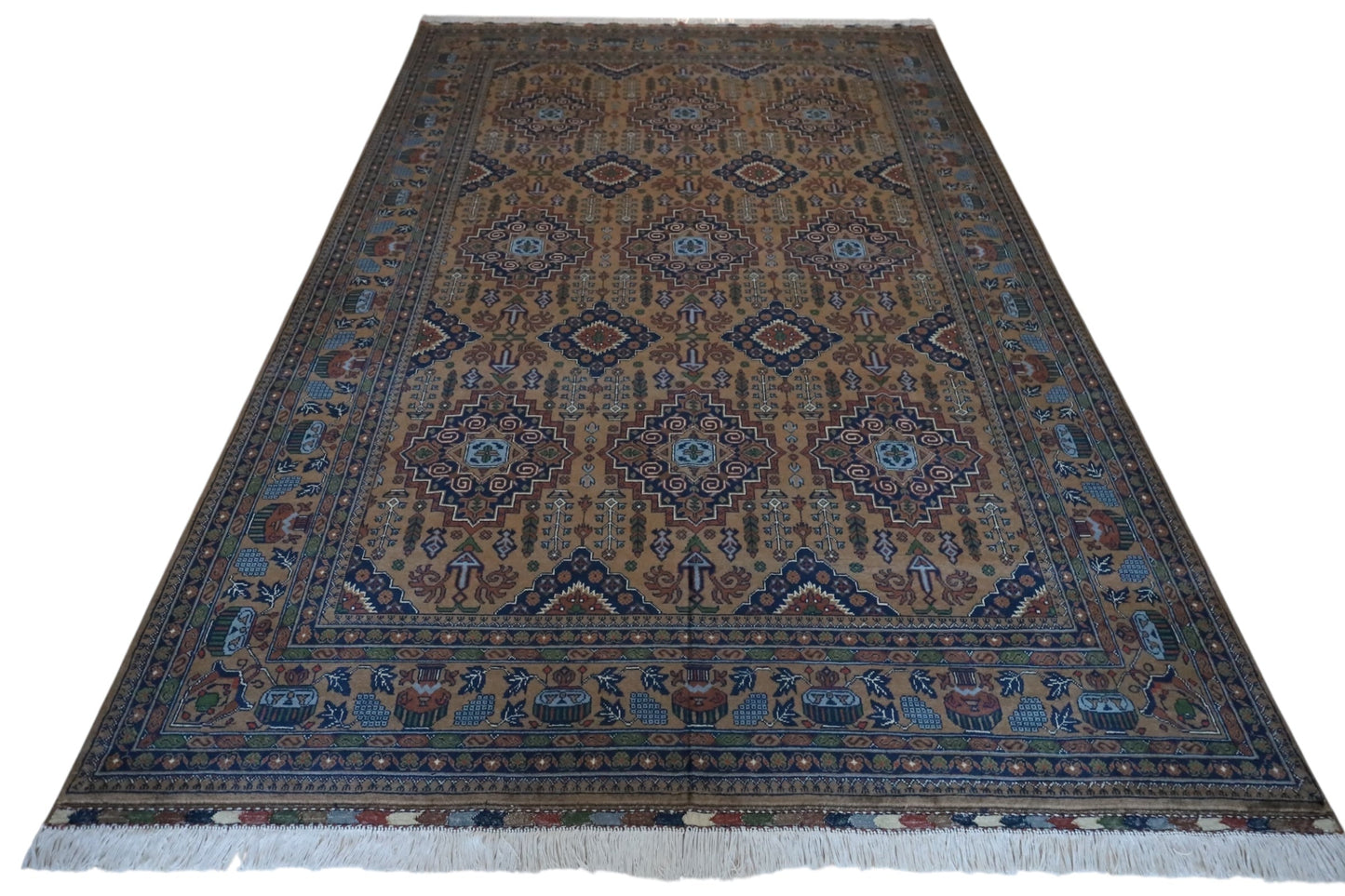 Hand-Knotted Zerkhaki Afghan Wool Area Rug – 6'7" x 9'7" | Rich Brown Tones, Durable Craftsmanship - Tampa Home & Garden Store