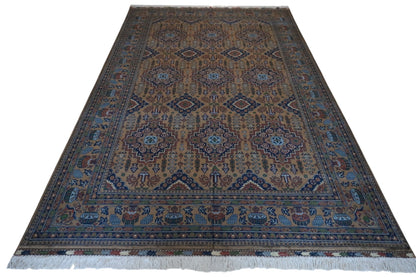 Hand-Knotted Zerkhaki Afghan Wool Area Rug – 6'7" x 9'7" | Rich Brown Tones, Durable Craftsmanship - Tampa Home & Garden Store