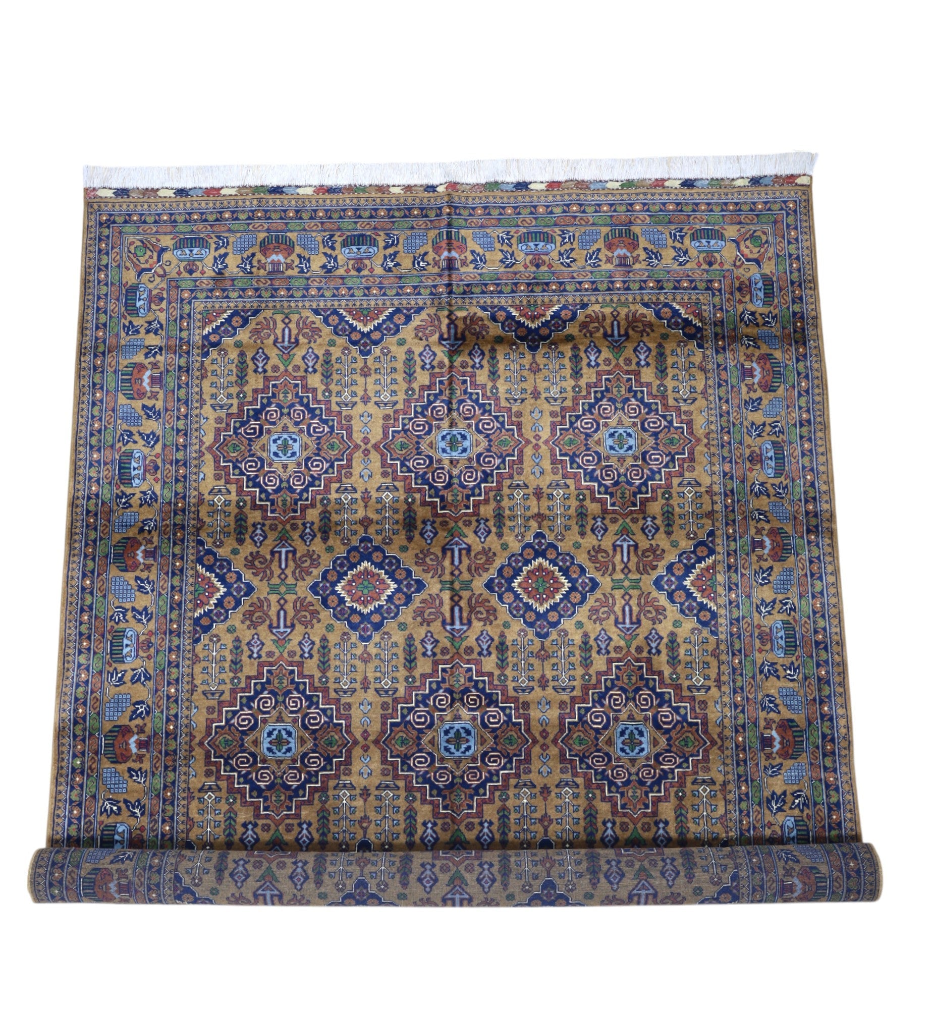 Hand-Knotted Zerkhaki Afghan Wool Area Rug – 6'7" x 9'7" | Rich Brown Tones, Durable Craftsmanship - Tampa Home & Garden Store