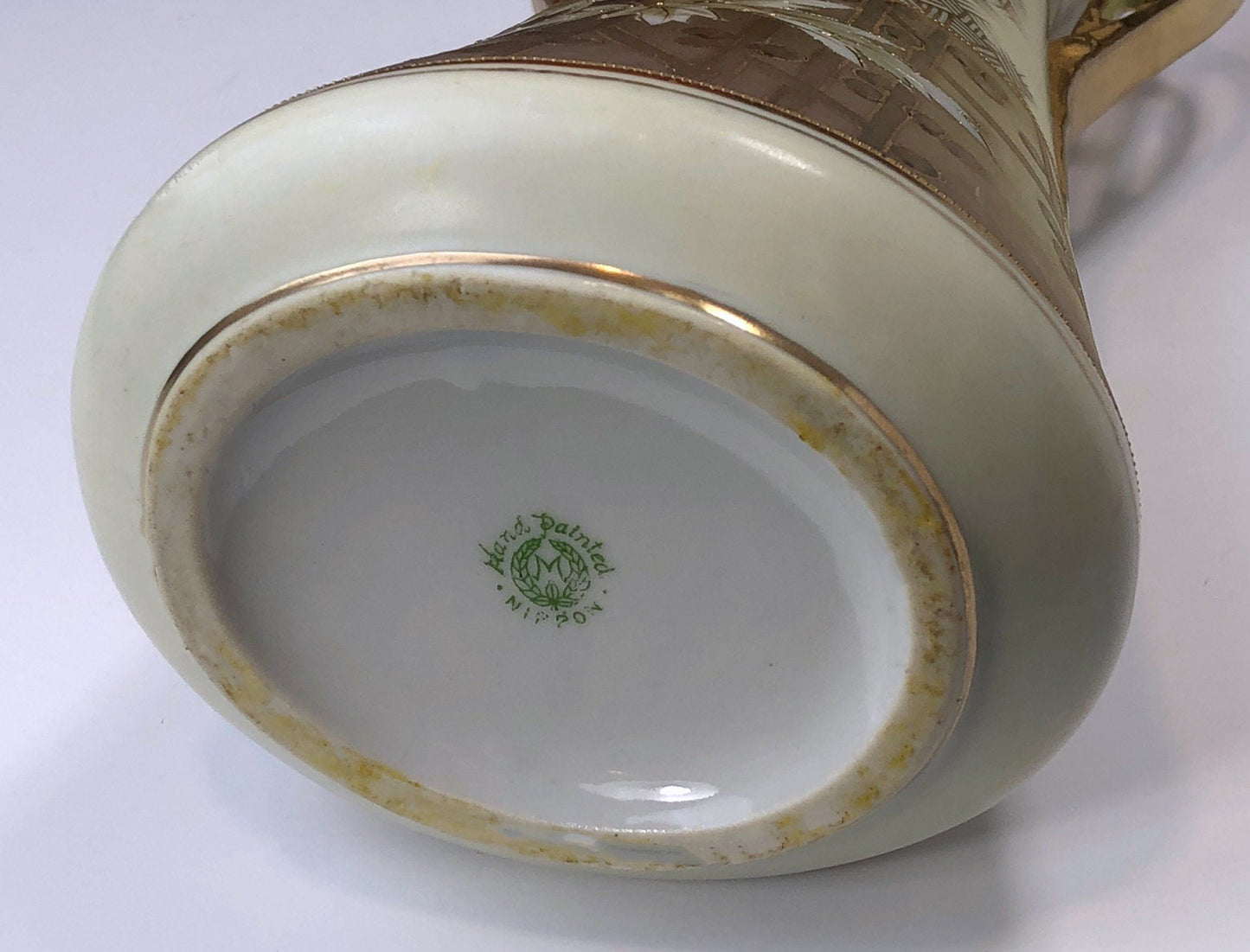 Hand Painted Art Nouveau Vase by Nippon. Antique Vase Made in Japan, Champagne Gold Pink Cream Colors. - Tampa Home & Garden Store