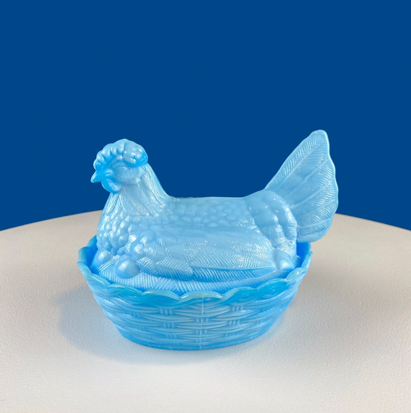 Hand Painted Large Hen in a Basket Covered Serving Bowl. Rare Ceramic Chicken Sitting on Eggs Butter Bowl with Lid. Dining Room Decor - Tampa Home & Garden Store