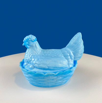 Hand Painted Large Hen in a Basket Covered Serving Bowl. Rare Ceramic Chicken Sitting on Eggs Butter Bowl with Lid. Dining Room Decor - Tampa Home & Garden Store