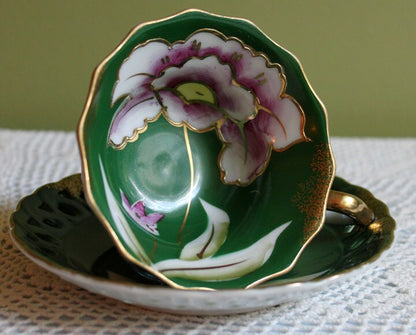 Hand Painted Vintage Tea Cup and Saucer - Tampa Home & Garden Store