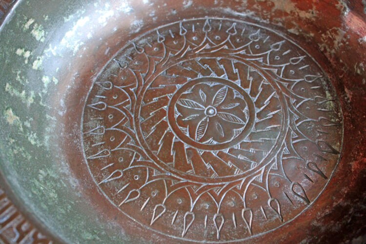 Hand Pounded Copper Bowl Indian Craft  Large Bowl - Tampa Home & Garden Store