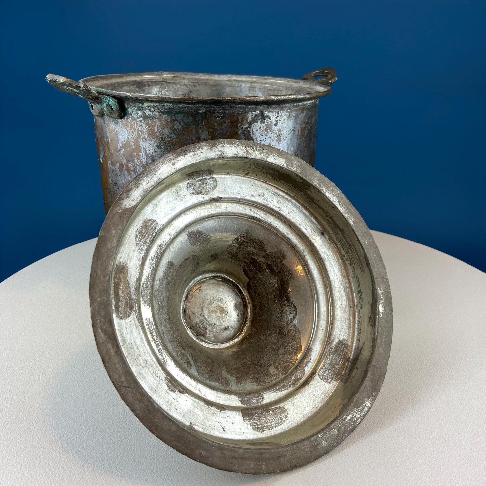Hand Pounded Tin Copper Turkish Beverage Dispenser with Brass Spigot & Handles. Rustic Jug. - Tampa Home & Garden Store