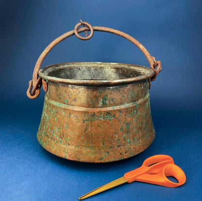 Hand Pounded Tin Copper Turkish Beverage Dispenser with Brass Spigot & Handles. Rustic Jug. - Tampa Home & Garden Store