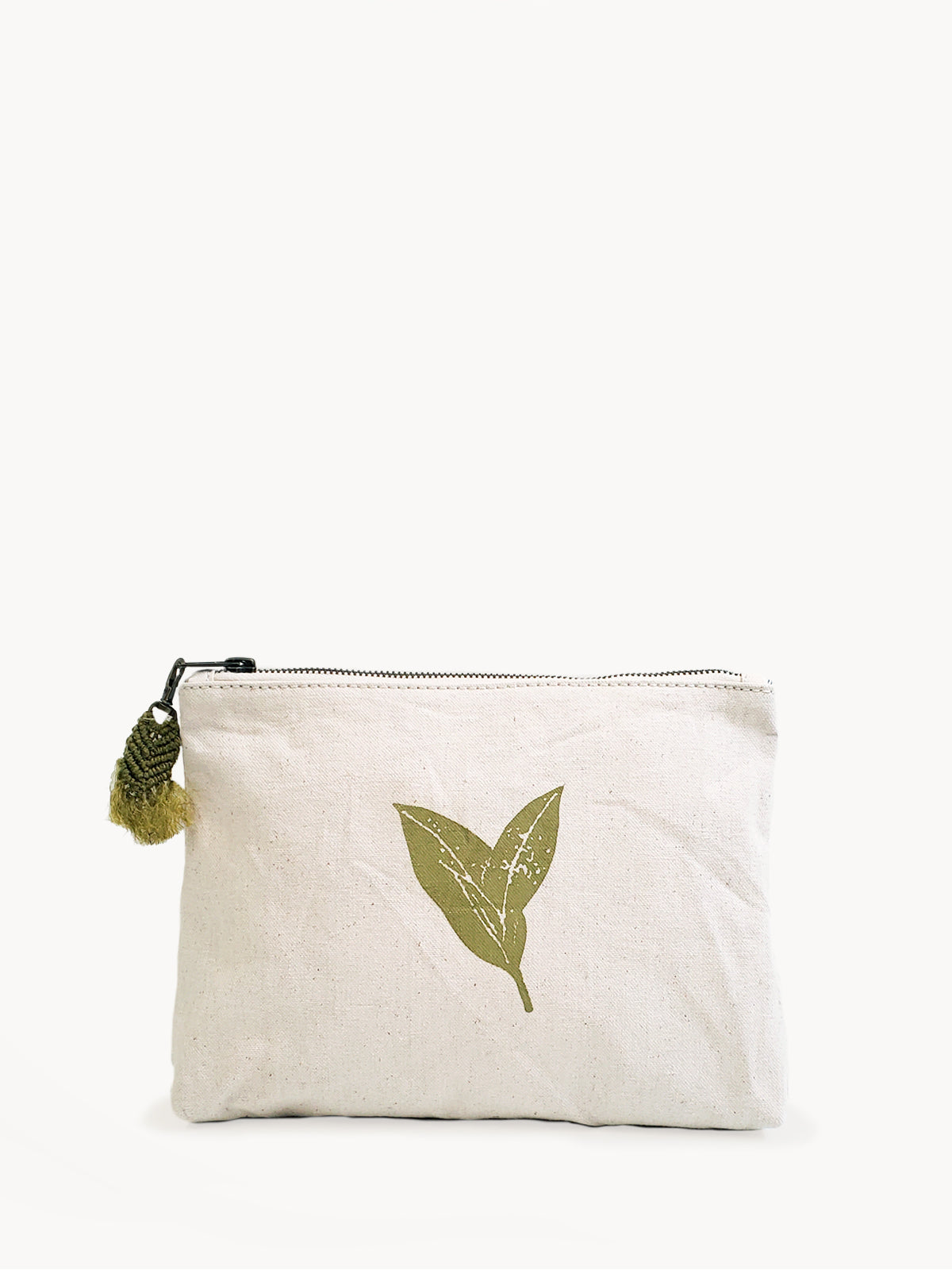 Hand Screen Printed Cotton Canvas Pouch - Nature - Tampa Home & Garden Store