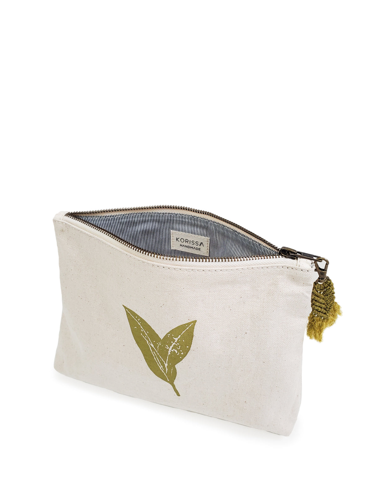Hand Screen Printed Cotton Canvas Pouch - Nature - Tampa Home & Garden Store
