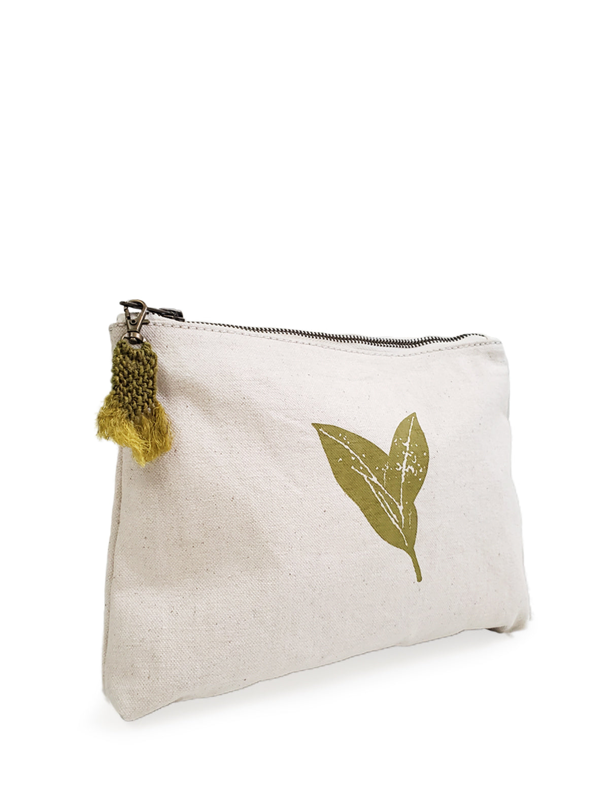Hand Screen Printed Cotton Canvas Pouch - Nature - Tampa Home & Garden Store