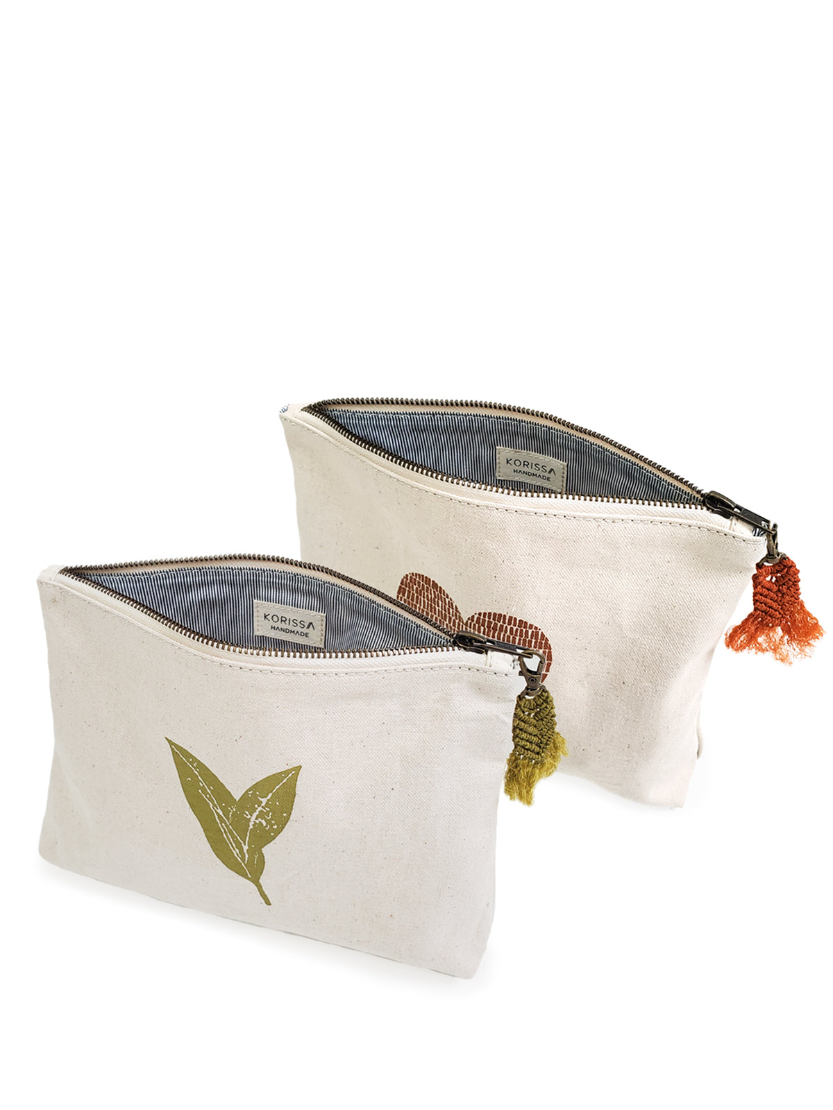 Hand Screen Printed Cotton Canvas Pouch - Nature - Tampa Home & Garden Store