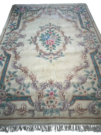 Hand-Tufted Chinese Aubusson Wool Rug – 7'10" x 11' – Luxurious Traditional Design - Tampa Home & Garden Store