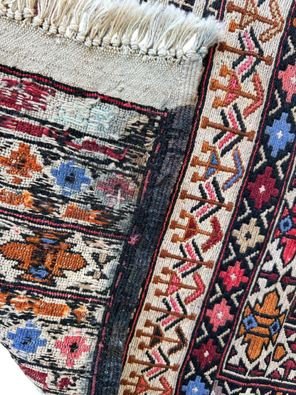 Hand-Woven Afghani Maliki Soumak Wool Kilim Rug - 4'2" x 6'6" - Tampa Home & Garden Store