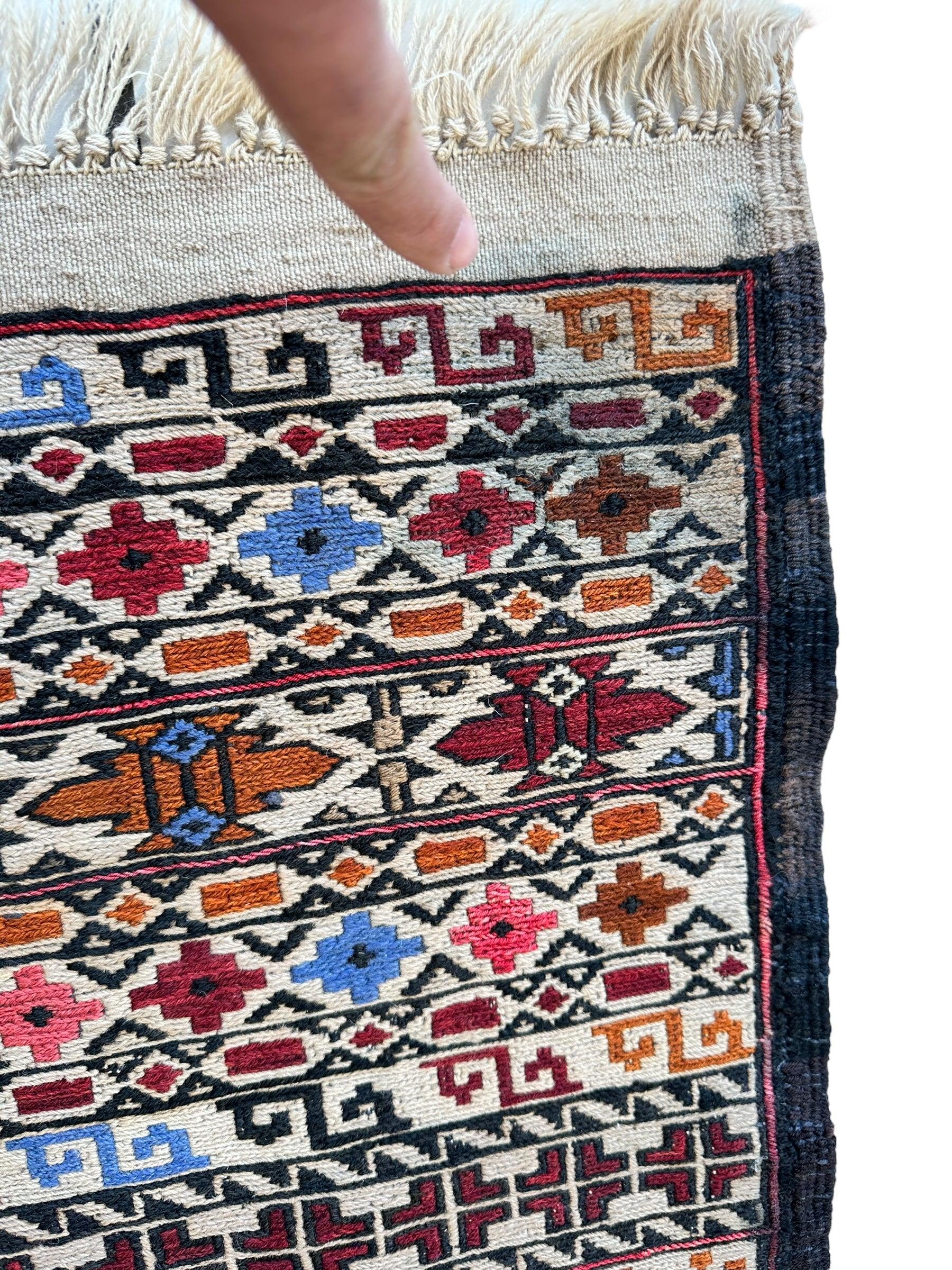 Hand-Woven Afghani Maliki Soumak Wool Kilim Rug - 4'2" x 6'6" - Tampa Home & Garden Store