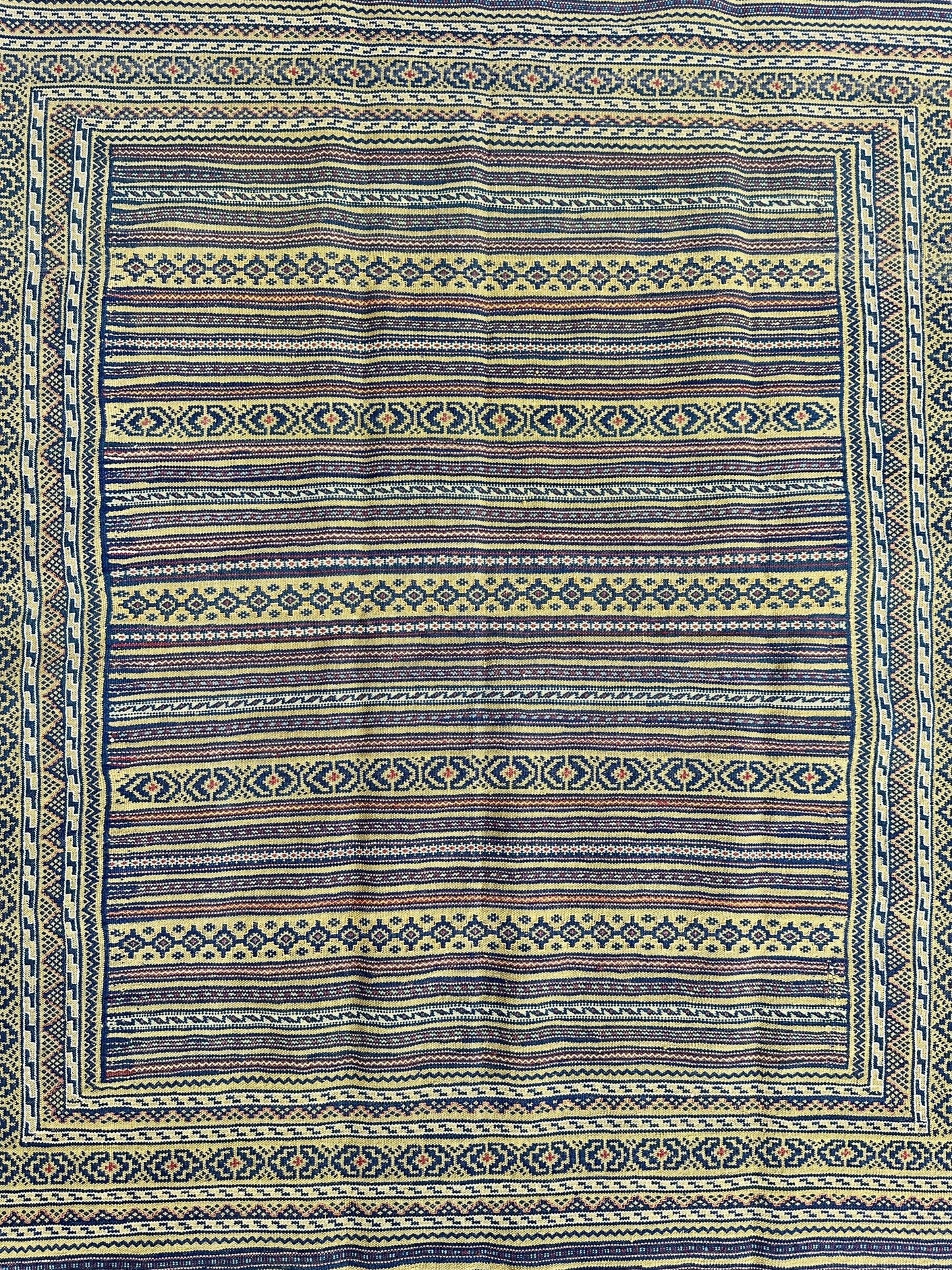Hand-Woven Afghani Maliki Wool Kilim Rug - 4'5" x 6' - Tampa Home & Garden Store