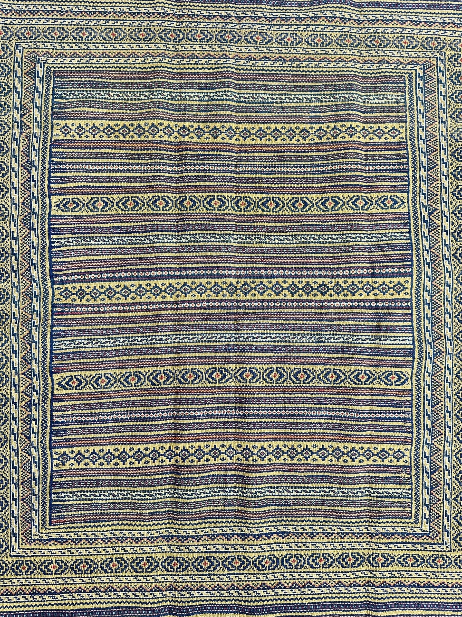 Hand-Woven Afghani Maliki Wool Kilim Rug - 4'5" x 6' - Tampa Home & Garden Store