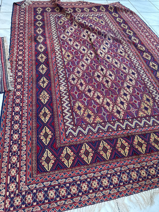 Hand-knotted Afghani Meshwani Wool Area Rug 7’ x 10’ - Tampa Home & Garden Store
