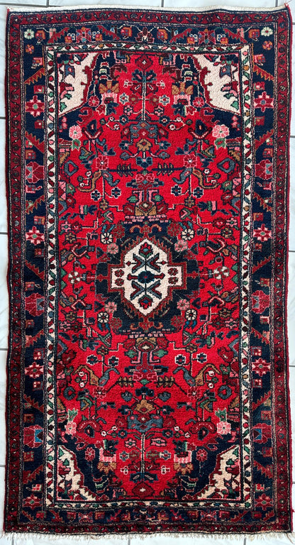 Hand-knotted Persian Hamadan wool Rug 3’8” x 6’4” - Tampa Home & Garden Store
