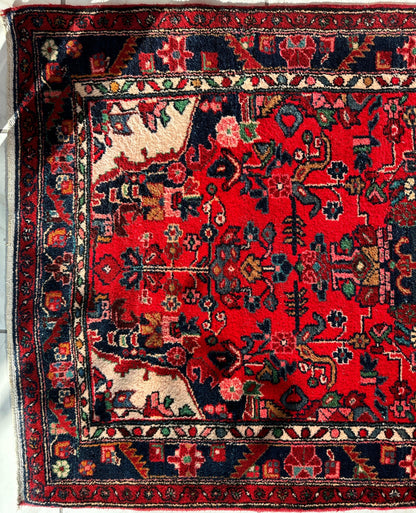 Hand-knotted Persian Hamadan wool Rug 3’8” x 6’4” - Tampa Home & Garden Store