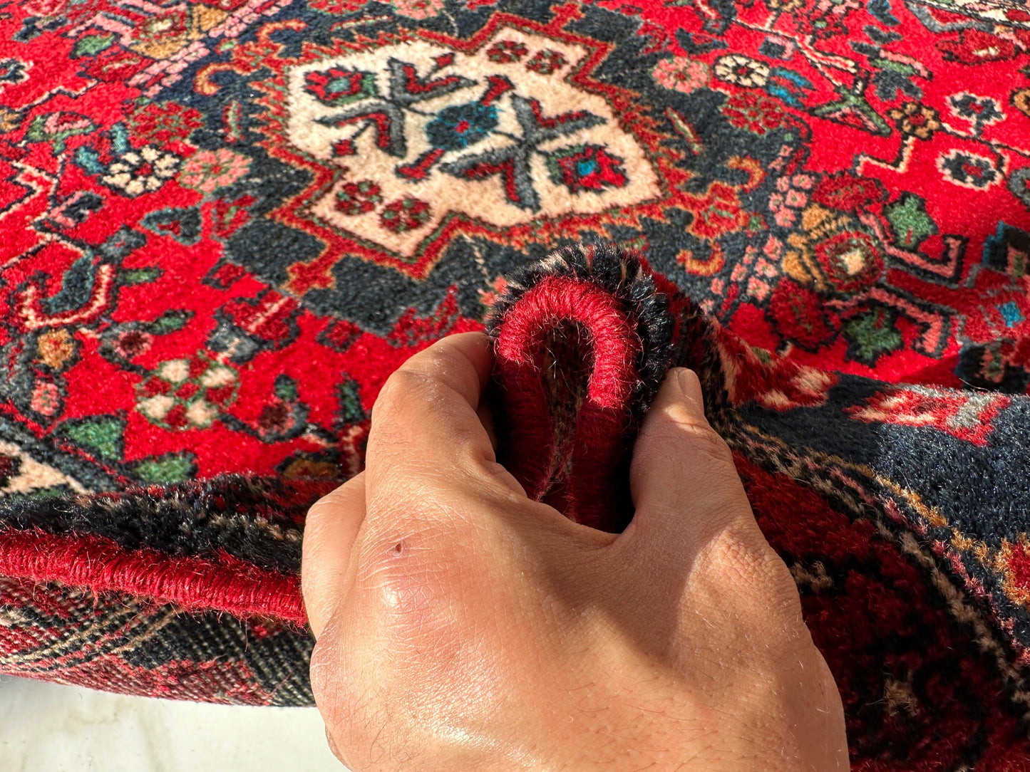 Hand-knotted Persian Hamadan wool Rug 3’8” x 6’4” - Tampa Home & Garden Store