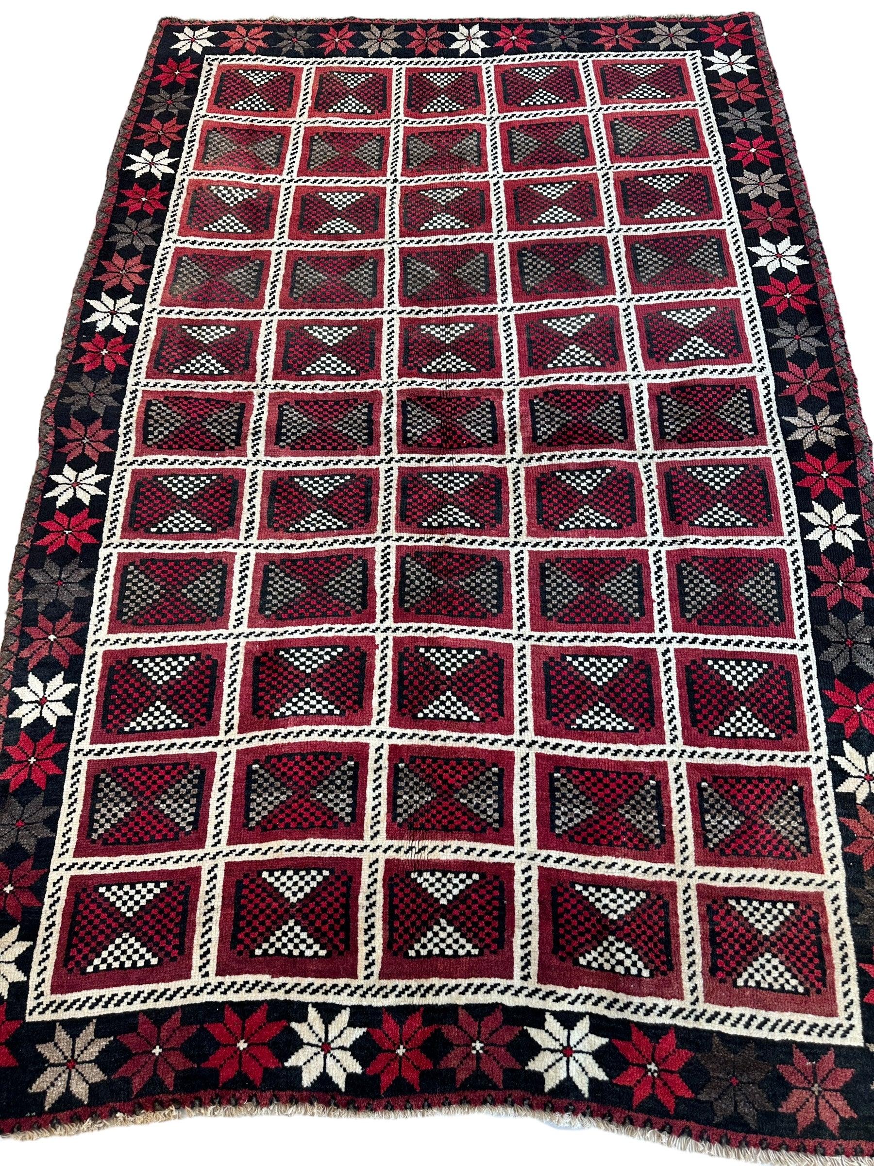Hand-knotted Persian Tribal Khorramabad Wool Rug 4’3” x 6’10” - Tampa Home & Garden Store