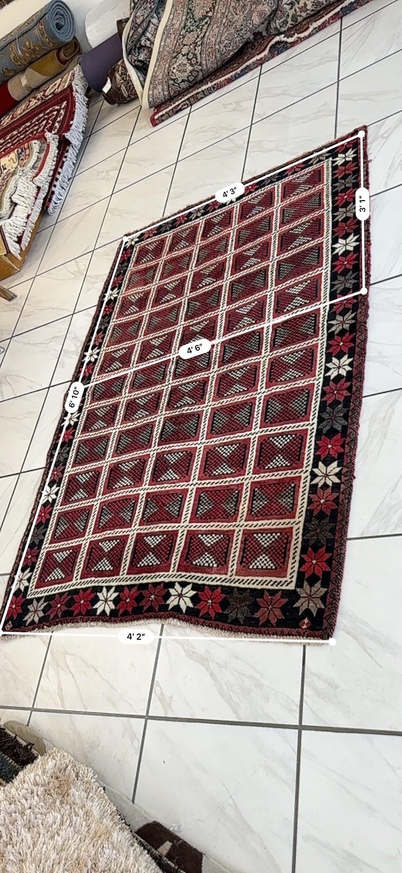 Hand-knotted Persian Tribal Khorramabad Wool Rug 4’3” x 6’10” - Tampa Home & Garden Store