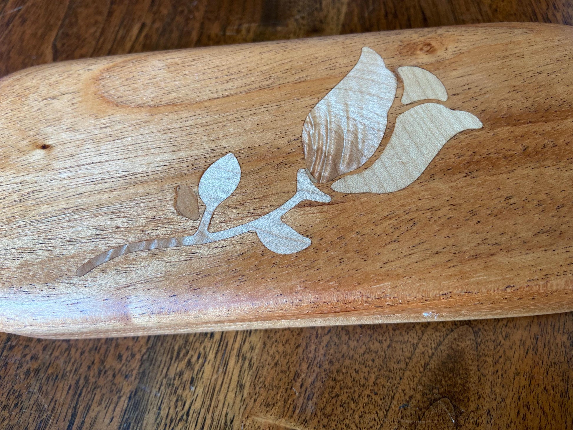 Handcrafted Keepsake Box/Wood Inlay - 8.25" x 3.25" - Tampa Home & Garden Store