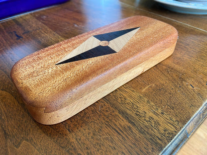 Handcrafted Keepsake Box/Wood Inlay - 8.25" x 3.25" - Tampa Home & Garden Store