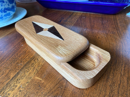 Handcrafted Keepsake Box/Wood Inlay - 8.25" x 3.25" - Tampa Home & Garden Store