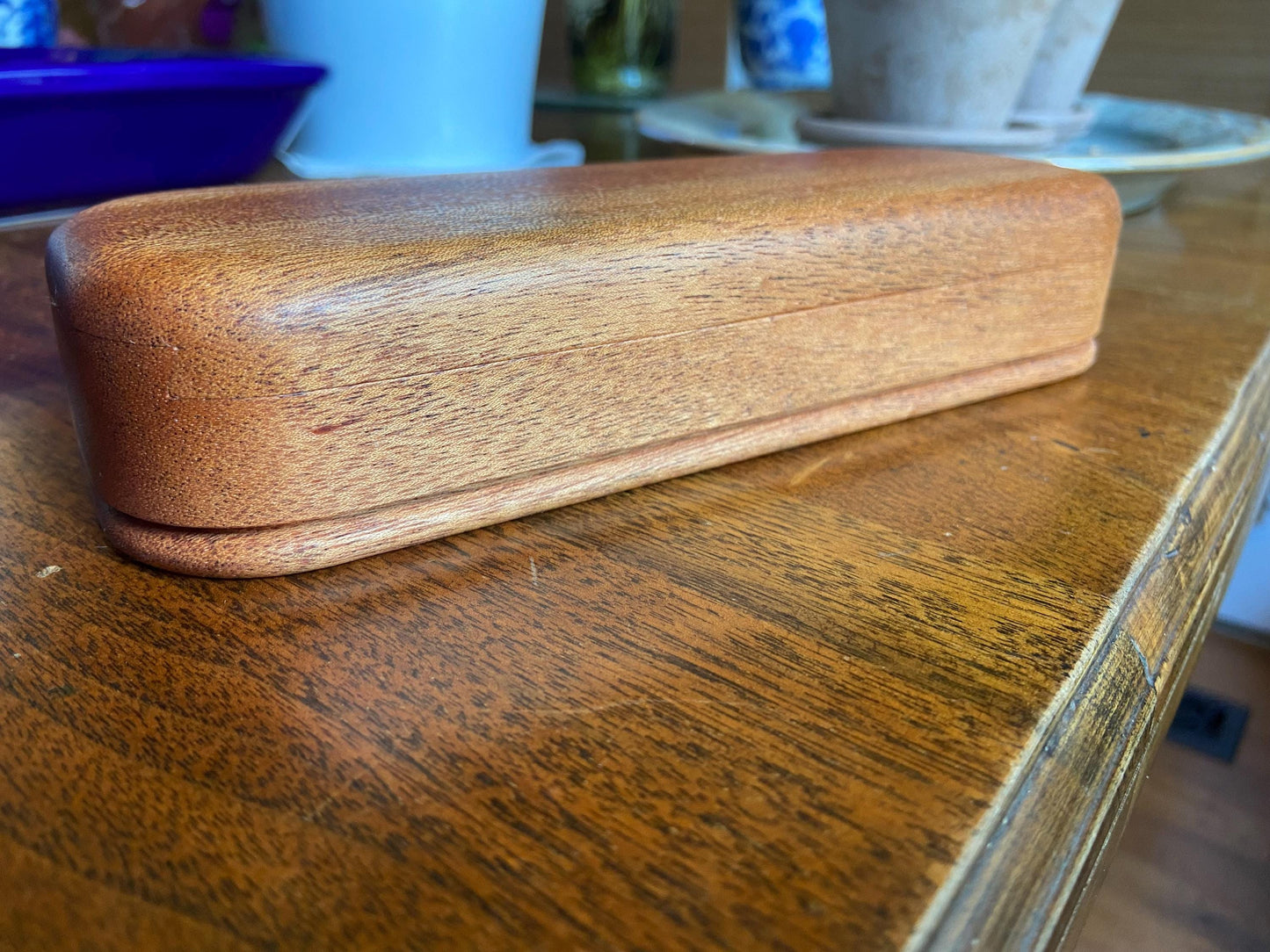 Handcrafted Mahogany Keepsake Box with Custom Inlay Options - 8.25" Premium Wood Storage - Tampa Home & Garden Store