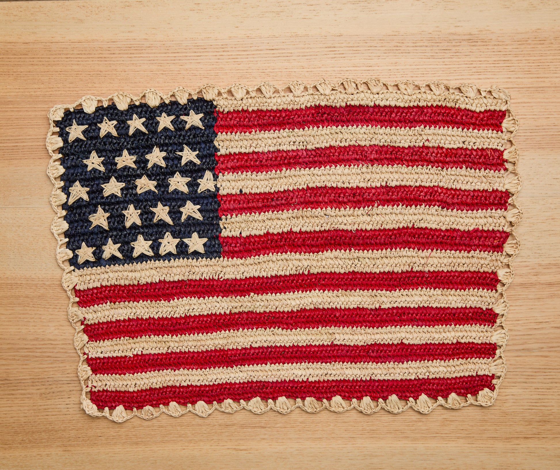 Handcrafted Scalloped Americana Placemats-American Flag Design - Payton James X Tuckernuck - Tampa Home & Garden Store