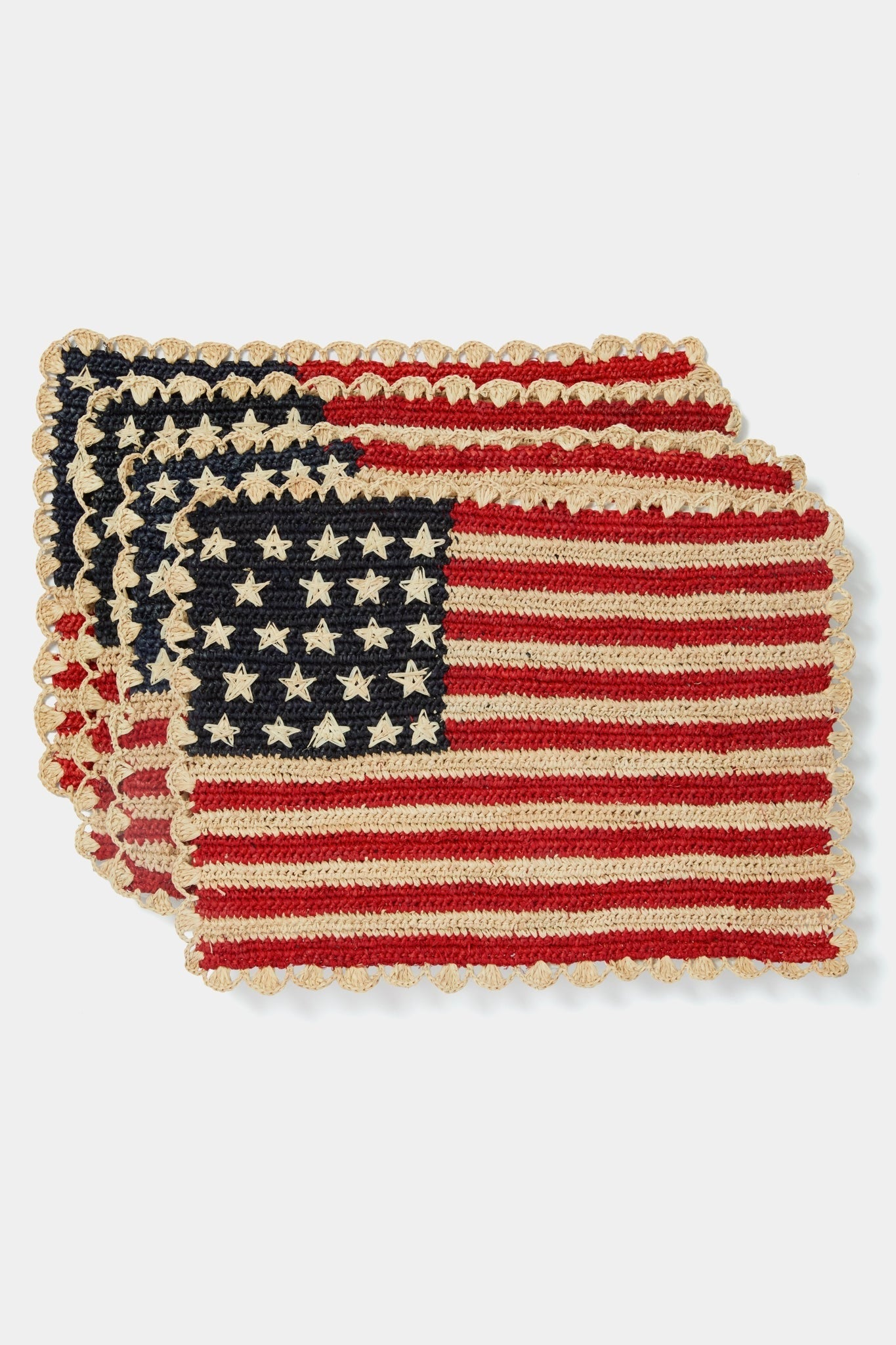 Handcrafted Scalloped Americana Placemats-American Flag Design - Payton James X Tuckernuck - Tampa Home & Garden Store