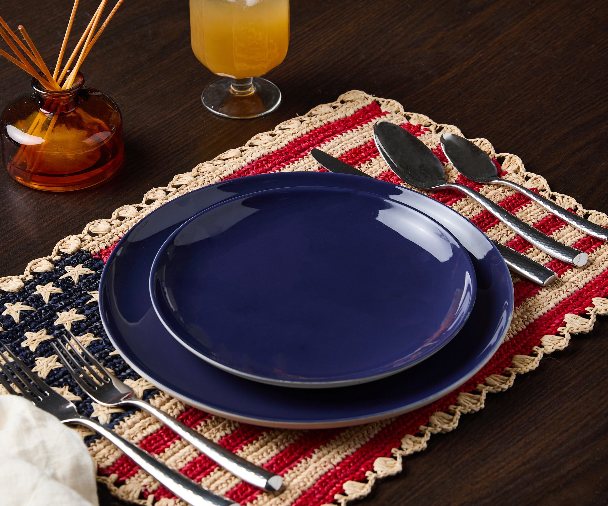 Handcrafted Scalloped Americana Placemats-American Flag Design - Payton James X Tuckernuck - Tampa Home & Garden Store