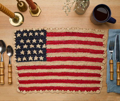 Handcrafted Scalloped Americana Placemats-American Flag Design - Payton James X Tuckernuck - Tampa Home & Garden Store