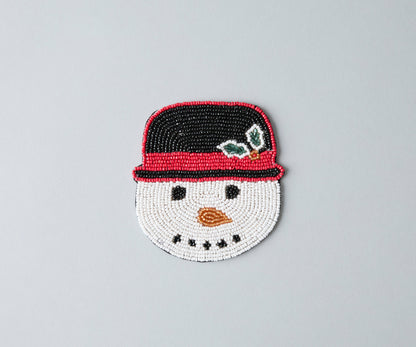 Handcrafted Snowman Beaded Coasters - Tampa Home & Garden Store
