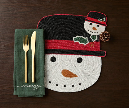 Handcrafted Snowman Beaded Coasters - Tampa Home & Garden Store